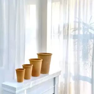 [골드스마일]꼬깔 모양 토분 21x26cm 살구색 테라코타 받침 포함 화분 인테리어