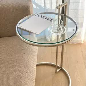 사이드 원룸 투명유리 소파 티테이블 책장 철제 옆 원형