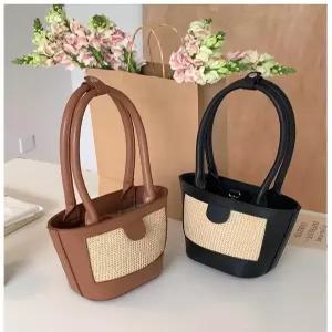 가방 제주도 니트 네트 포인트 숄더백 라탄 해외 원통 여름 왕골 도트 백 미니 버킷백