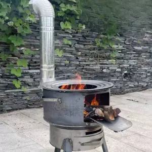 캠핑용화목난로 야외정원장작난로 무연소각로 펜션불멍화로 스테인리스미