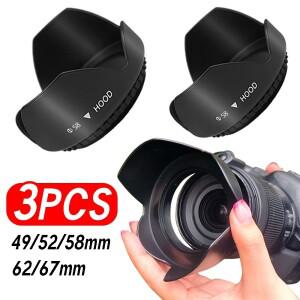 1-3개 렌즈 후드 나사형 꽃잎 49mm 52mm 캐논호환 니콘 호환 소니호환 올림푸스호환 카메라 액세서리