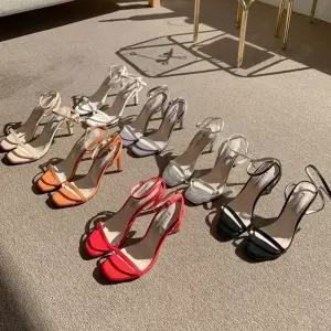 여성 슬링백힐 발목스트랩 하이힐 샌들 9cm굽 ZJZ7+6xEe