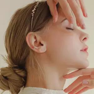 [제이로렌]제이로렌 꼬임 로즈골드 실버 큐빅 이어커프 P0382