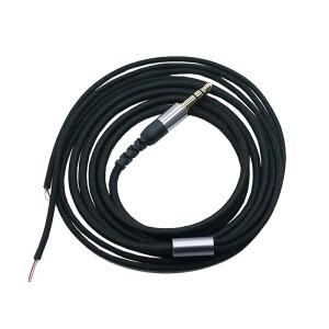 잭헤드폰 수리 케이블  DIY 헤드셋 교체 와이어  블랙 나일론 원단 브레이드 코드  3.5mm