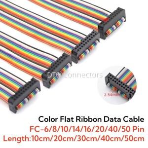2.54MM 피치 FC-6/10/14/40/50Pin 10/20/30/40/50CM JTAG ISP 다운로드 케이블 DC3 IDC 박스 헤더용 컬러