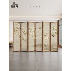 자수 병풍 화조화 동양화 거실 산수화 인테리어 엔틱