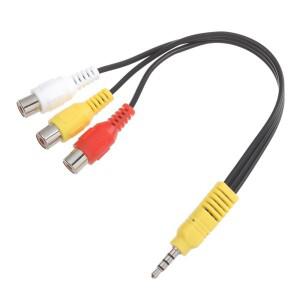 3.5MM ~ 3 RCA 케이블 비디오 컴포넌트 AV 어댑터 케이블(TCL TV용) 3.5mm 빨간색 흰색 및 노란색 여성 TV