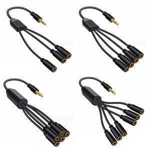 오디오 3.5mm 케이블 6 암-수 잭 1-2 3 4 5 어댑터 Aux Y 분배기 iphone 호환 용 삼성호환 MP3 플레이어 헤
