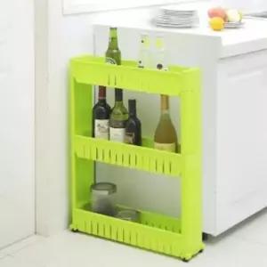 [JED] 이동식 주방 그린 정리 3단 수납선반 색상 세탁실 틈새 트롤리
