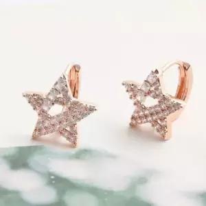 예쁜귀걸이 골드필드 핀 큐빅 별 원터치링 귀걸이 14K