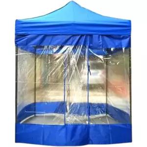 캐노피천막 그늘막 천막 1.5x1.5파란색텐트+삼면투명천 방수 몽땅 행사용 대기