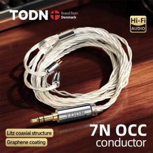 TODN 하이파이 4코어 그래핀 은도금 7N OCC 이어폰 케이블 MMCX 2핀 4.4mm 3.5mm 오디오 AUX 잭 리츠 동축
