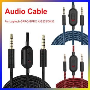 2m Aux 코드 헤드셋 케이블 교체 로지텍호환 GPRO/GPRO X/G233/G433 게임용 헤드폰 오디오