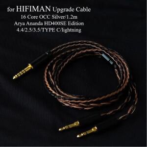HIFIMAN Arya Ananda HD400SE Edition 업그레이드 케이블 평면 마그네틱 헤드폰 용 16 코어 4.4mm 밸런스드