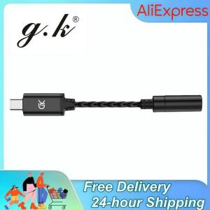 GK X1 이어폰 어댑터 Type-C ~ 3.5mm HiFi 증폭기 오디오 케이블 칩 PCM 192kHz DAC