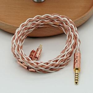 SQ 4 코어 IEM 케이블 하이파이 고급형 5N 단결정 구리 은도금 3.5/4.4mm mmcx/0.78 2핀 밸런스 업그레이드