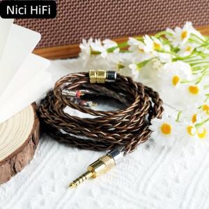 Nici HiFi-40 인이어 헤드폰 업그레이드 케이블 0.78 2핀/mmcx/ie900/HD800에서 4.4mm/4핀 XLR로 SR5 Delci