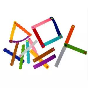 [마크라쏭]마크라쏭 펠트지부직포 고리 연결 놀이 링 단추끼우기 연습 소근육발달 감