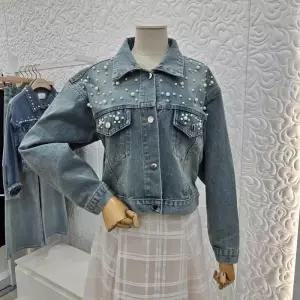 [샤틴]진주 포인트 데님 자켓 (S261K157)DG_DG