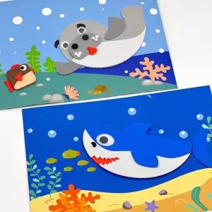 [마크라쏭]마크라쏭 동물 곤충 해양동물 세트 eva 스티커 모양 붙이기 미술 놀이 활동