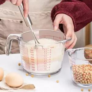 내열유리 계량컵 손잡이 눈금 베이킹 전자레인지 오븐용