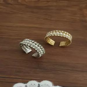 [보기엘]큐리 큐빅 진주 반지