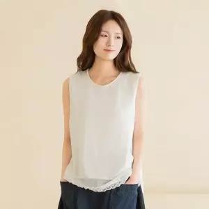 [마담4060]엄마옷 마담4060 [내추럴포엠]이중레이스나시 여성 데일리 민소매 -RSL2603