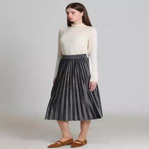 [리스트][오조크(OZOC)] 벨벳 플리츠 밴딩 스커트 (택가격 74000원)