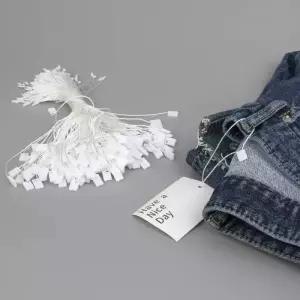 의류 상표 가격표 고리 택끈 화이트