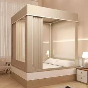 보온 난방텐트 패브릭 암막 학생 수면 방한 벙커 실내 방풍 사각 거실 보온텐트 텐트 커튼