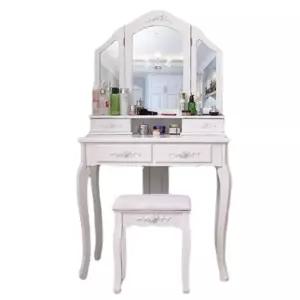 엔틱 아름다운 의자 메이크업 유럽풍 화장대 퓨어화이트유럽식세븐드로우프리스툴 인테리어 거울