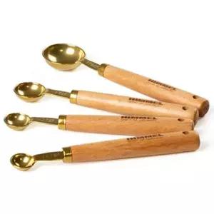 계량용 주방도구 세트 금색 홈베이킹 스푼 및 컵 4종 구성