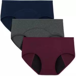 여성 청소년용 이너시 생리대 속옷 누수 방지 생리 면 보호 힙스터 팬티 3팩