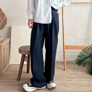 [옷자락]남자 투턱 와이드핏 뒷밴딩 봄 출근룩 하객룩 슬랙스