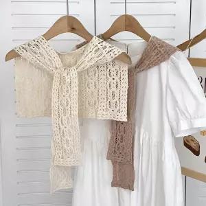 여름 펀칭 케이프 숄 꽈배기 플라워 캐주얼 패션룩 여름케이프숄