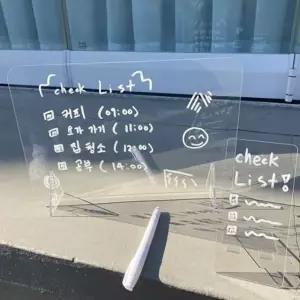 A소형 투명 보드 7030A 책상 아크릴 스탠드 메모 투명 칠판 유리칠판