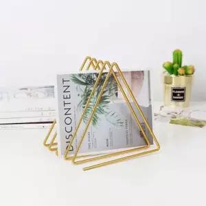 골드 삼각 책꽂이 거치대 잡지 7058B 사진 철제 미니 액자거치대 엽서꽂이