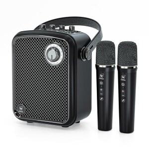 무선 마이크 2개가 있는 음성 증폭기, 마이크가 70W 휴대용 블루투스 스피커, 소형 PA 스피커 시스템, 교사용 노래방 기계, 공개 연설, 이벤트, 노래 - S100 Pro