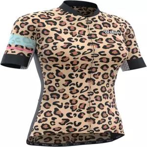 여성 프로 시리즈 레오파드 프린트 사이클링 반팔 저지 빕 반바지 또는 키트 번들
