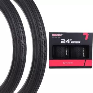 BWSHLF 교체 산악 자전거 타이어 20/24/26/27.5/29인치 크기 2팩 블랙 폴딩 MTB 블랙/브라운 사이드