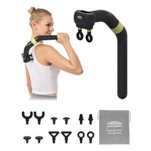 케어킹 듀얼 마사지 건 딥 티슈 3 in 1 백 마사지기 손이 닿기 어려운 부위 헬스장 및 가정용 손잡이 부착 FSA HSA 대상