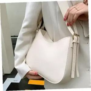 숄더백 하프레더크로스백 아이보리 가죽크로스백