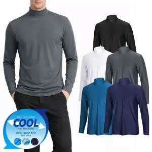 남성 실크드라이 긴팔티 골프 반목 복티셔츠 긴팔티 스판티셔츠 작업 등산티 반목티셔츠 봄티셔츠