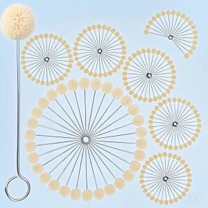 가죽 염색용 울 도버 200팩 작업 공예 DIY 프로젝트용 금속 손잡이로 염색하는 볼 브러시