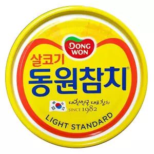 동원 참치캔 살코기라이트스탠다드 200g X12 통조림 깡통 업소용 참치 캔