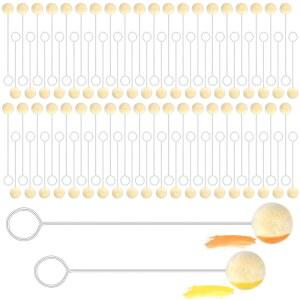 JNENERY 80Pcs 울 도버스 볼 브러시, 가죽 염색 키트, 도구, DIY 프로젝트용 금속 손잡이가 있는 어플리케이터, 염색,