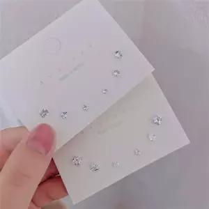 귀걸이 은침 큐빅 정장 스퀘어 라운드 크리스탈 S925