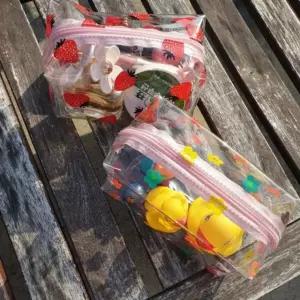 휴대용 투명 파우치 여행용 세면백 pvc 휴대용 필통 수영복 여행파우치