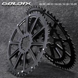 GOLDIX 53-39T 52-36T 50-34T 48-32T 46-30T 사양 도로 자전거 크랭크 셋 체인 링 SHIMANO 및 SRAM 10 11S