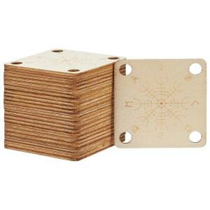 핑거인스파이어 24개 나무 태블릿 직조 카드 4구 1.5인치 사각 블랜치 아몬드 컬러 뜨개질 보드 도구 용품